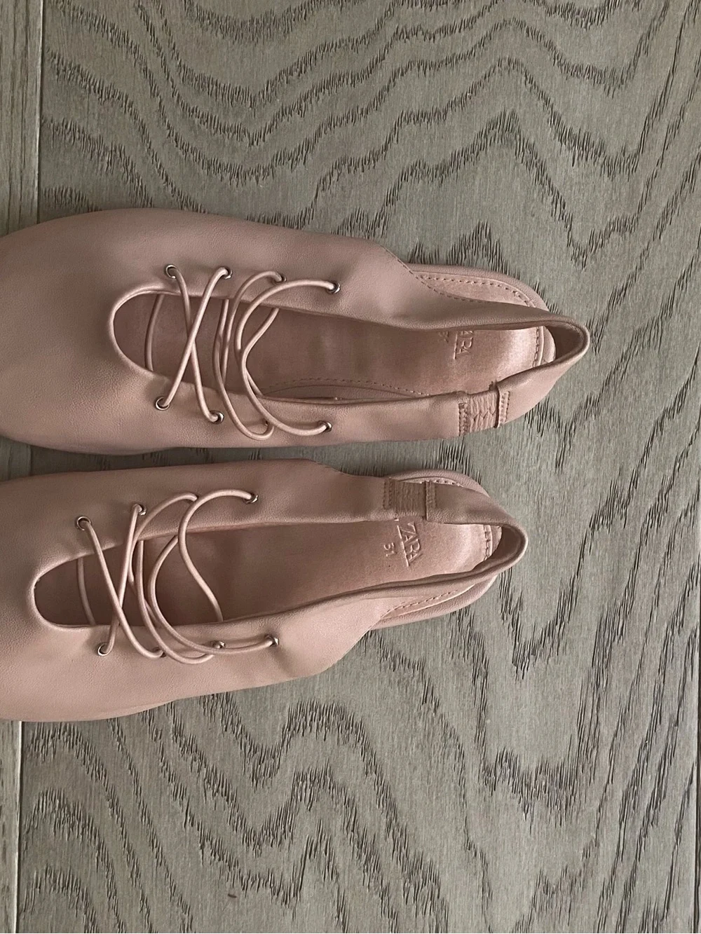 Zara Pink Lace-Up Flats for Kids